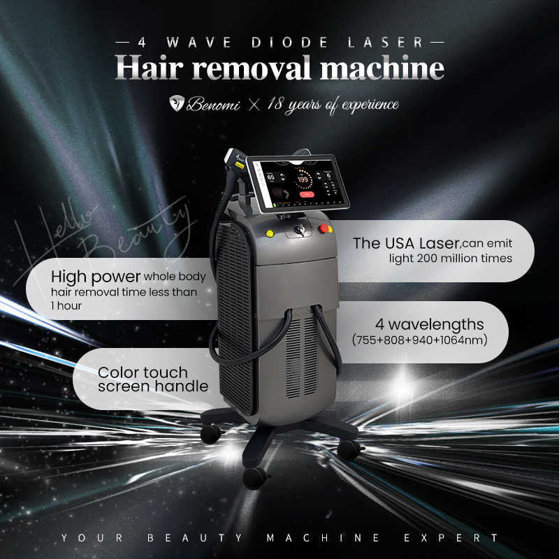 4-Wavelength Diode Laser Hair Removal Machine