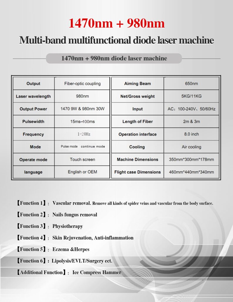 1470nm 980nm Diode Laser Machine